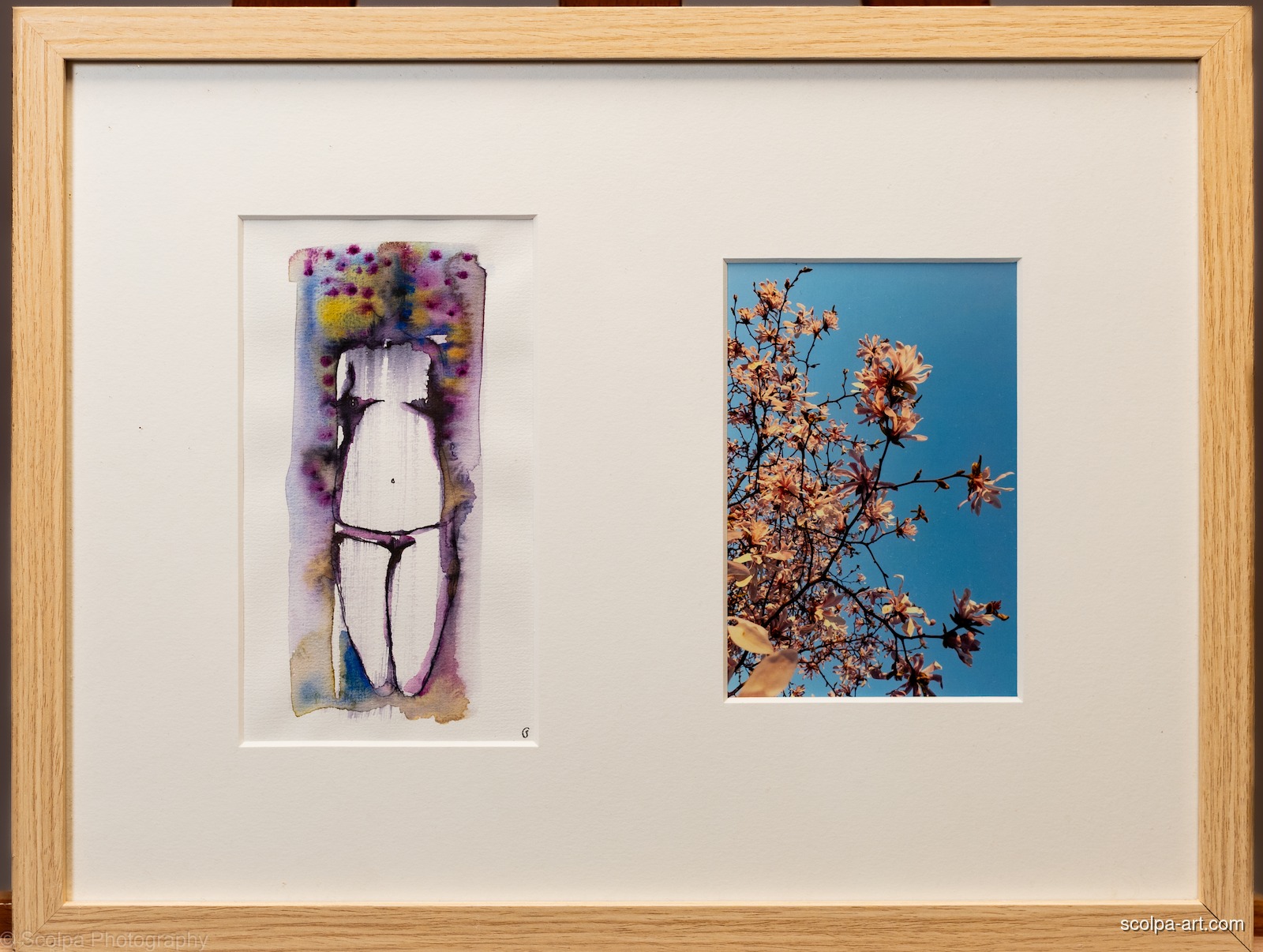 Foto met aquarel