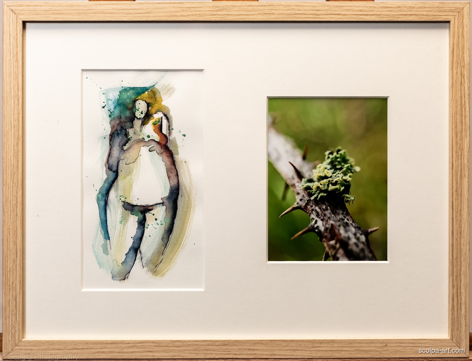 Foto met aquarel