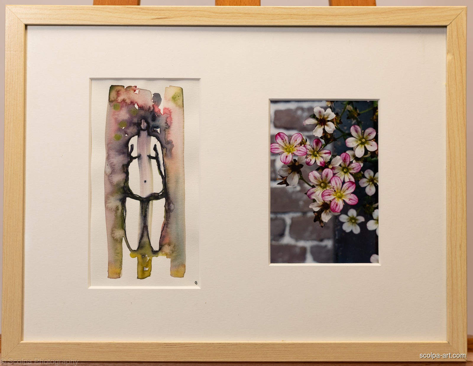 Foto met aquarel