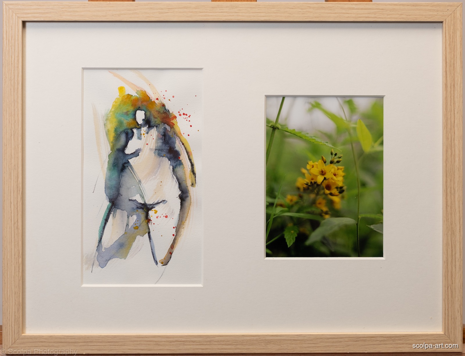 Foto met aquarel